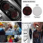 Yuyamidu 13 PCS Car Seat Cover Set with Steering Wheel Cover Red Cobweb Seat Belt Strap Cover Armrest Cover Coaster Keychain Fit SUV Sedan Automobile Interior Sets